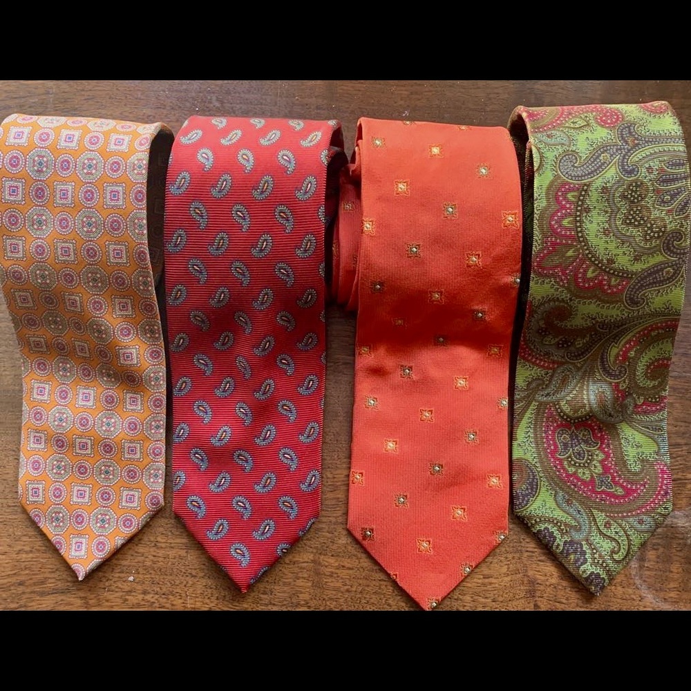 Luciano Barbera Men Tie Necktie Paisley Silk Italy